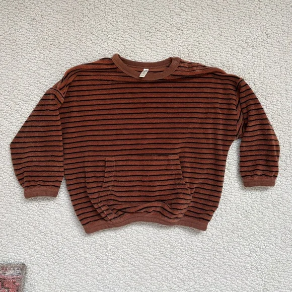 Rylee + Cru Striped Crewneck Terry Sweater - Picture 1 of 6